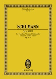 Schumann: String Quartet F major Opus 41/2 (Study Score) published by Eulenburg